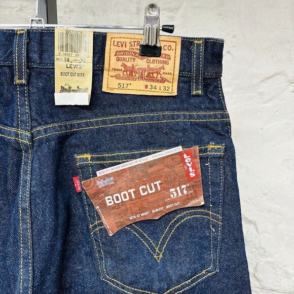 Levi’s Red Tab 517 34x32  Dark Wash Boot Cut Jeans Vtg 2008 y2k Deadstock NWT - Picture 1 of 8